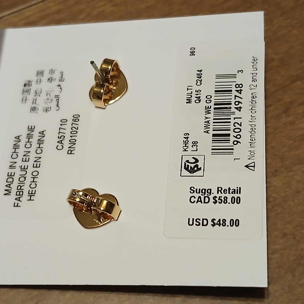 Kate Spade Gold and Green Flip-Flop Earrings - Picture 4 of 4